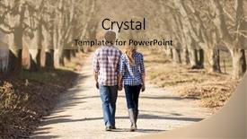  Presentation with holding hands - Presentation design having country love - rear view of couple holding background and a coral colored foreground