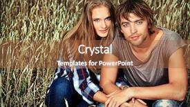  Presentation with romantic birthday couple celebrate - Cool new presentation theme with country love - romantic young couple in casual backdrop and a red colored foreground