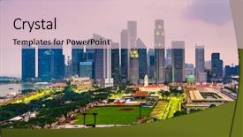  Presentation with dubai evening skyline luxury district - PPT theme with country malaysia - singapore financial district skyline background and a lemonade colored foreground