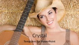  Presentation with country music - Colorful slide deck enhanced with country music girl backdrop and a coral colored foreground