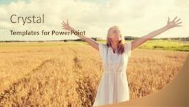  Presentation with cereal - Amazing theme having country-nature-summer-holidays-vacation backdrop and a cream colored foreground