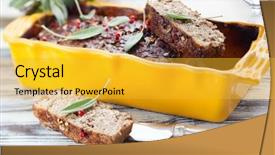 Presentation with liver - Beautiful presentation theme featuring country pate with meat and liver backdrop and a yellow colored foreground