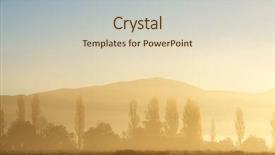  Presentation with fog network - Beautiful slide set featuring soft mountain - sunrise with fog backdrop and a soft green colored foreground