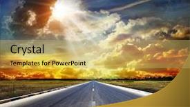  Presentation with country - Presentation consisting of country road across the steppe background and a  colored foreground