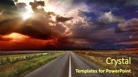  Presentation with country - PPT layouts with country road across the steppe background and a  colored foreground