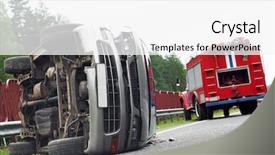  Presentation with traffic accident - Colorful slide deck enhanced with country road after accident backdrop and a white colored foreground