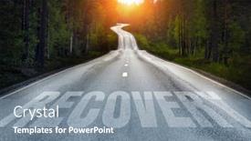  Presentation with recovery - PPT theme enhanced with country-road-and-recovery-written background and a seafoam green colored foreground