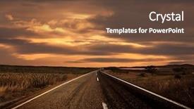  Presentation with country - Presentation featuring country road and wonderful sunset background and a tawny brown colored foreground