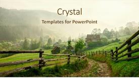  Presentation with country - Slide set enhanced with country road at dawn vorokhta background and a cream colored foreground