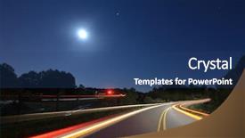  Presentation with driving road - Beautiful PPT theme featuring country road at night backdrop and a ocean colored foreground