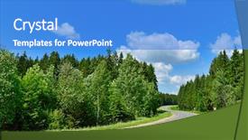  Presentation with country - PPT layouts with country road at summer sunny background and a teal colored foreground