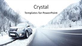  Presentation with weather and climate change - Presentation theme having country road in snowy weather background and a white colored foreground