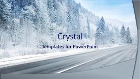  Presentation with country - Slide set with country road in snowy winter background and a lemonade colored foreground