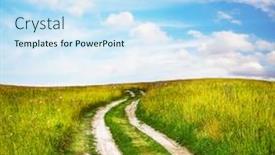  Presentation with country - Colorful slides enhanced with country road in the fields backdrop and a sky blue colored foreground