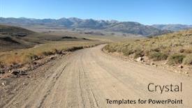  Presentation with california - Amazing slide set having country-road-in-the-mountains backdrop and a coral colored foreground