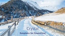  Presentation with country - Slides with country-road-in-the-sunny background and a light blue colored foreground