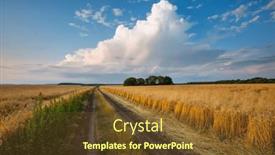  Presentation with country photo - PPT layouts enhanced with country-road-passes-through-agricultural background and a tawny brown colored foreground