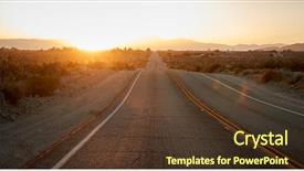  Presentation with sun desert - Audience pleasing PPT layouts consisting of country road through desert looking backdrop and a tawny brown colored foreground