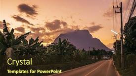  Presentation with mai - Audience pleasing presentation theme consisting of country-road-to-doi-chiang backdrop and a tawny brown colored foreground