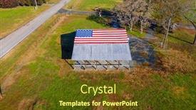  Presentation with united states flag - PPT layouts featuring country-road-with-an-american background and a tawny brown colored foreground