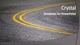  Presentation with road yellow - Presentation theme consisting of country road with painted double yellow lines background and a gray colored foreground