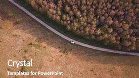  Presentation with rally car - Slide set featuring country road with stop car background and a coral colored foreground