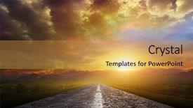  Presentation with country - Amazing presentation design having country road with white lines backdrop and a gold colored foreground