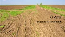  Presentation with country - Presentation theme having country road background and a yellow colored foreground