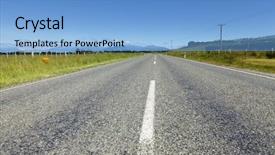  Presentation with road pavement - Beautiful presentation design featuring country road backdrop and a light blue colored foreground
