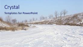  Presentation with snow day - Slide deck enhanced with country side empty road covered background and a light blue colored foreground