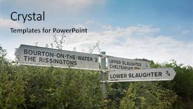  Presentation with english - Presentation design featuring country signs for lower slaughter background and a light blue colored foreground