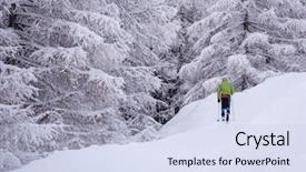  Presentation with cross - PPT theme enhanced with country skiing on a love background and a sky blue colored foreground