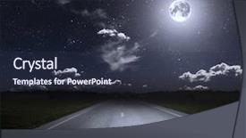  Presentation with green star - Beautiful slide deck featuring country star - asphalt road through the green backdrop and a tawny brown colored foreground