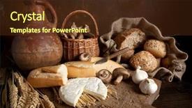  Presentation with bread life - Audience pleasing slide deck consisting of country still life with bread backdrop and a tawny brown colored foreground