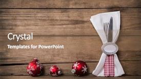  Presentation with country christmas - Cool new slide deck with country style christmas decoration backdrop and a coral colored foreground