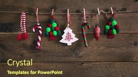  Presentation with country christmas - Amazing presentation theme having country style christmas handmade decoration hanging on an old rustic brown wooden background backdrop and a tawny brown colored foreground