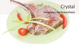  Presentation with meat food - Theme with country style ribs - meat food grilled beef spare background and a  colored foreground