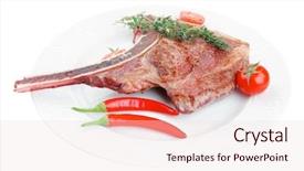  Presentation with ring food - PPT layouts consisting of country style ribs - meat food roast rib background and a lemonade colored foreground