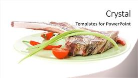  Presentation with meat food - Slides featuring country style ribs - meat food roast rib background and a white colored foreground