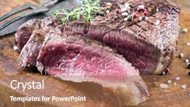  Presentation with ribs - PPT layouts having country style ribs - steak background and a  colored foreground
