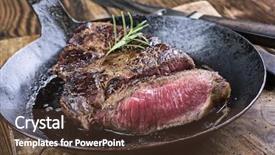  Presentation with ribs - PPT theme with country style ribs - steak background and a tawny brown colored foreground