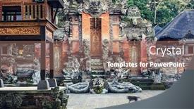 Presentation with country indonesia - Colorful theme enhanced with country-temple-in-bali-indonesia backdrop and a coral colored foreground