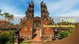  Presentation with bali temple - PPT theme enhanced with country temple in bali background and a tawny brown colored foreground