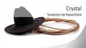  Presentation with cowboy - Amazing theme having country western - black cowboy hat and lasso backdrop and a white colored foreground