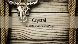 Presentation with skull - Beautiful theme featuring country western - buffalo skull on wooden background backdrop and a coral colored foreground