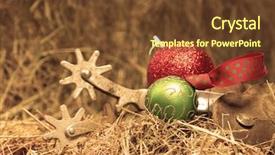  Presentation with country christmas - Presentation theme having country western - cowboy christmas - christmas ornaments background and a tawny brown colored foreground