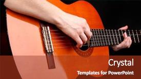  Presentation with country western - PPT theme enhanced with country western - guitar in hands isolated background and a tawny brown colored foreground