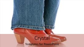  Presentation with western cowboy - Colorful PPT layouts enhanced with country western - legs in jeans wearing red backdrop and a red colored foreground