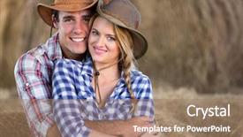  Presentation with farming - Beautiful presentation featuring country western - portrait of young cute farming backdrop and a coral colored foreground