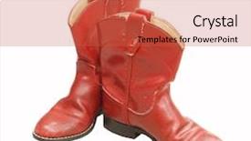  Presentation with western cowboy - Cool new PPT theme with country western - red cowboy boots backdrop and a red colored foreground